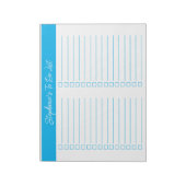 Script Sky Blue 8.5x11 Checklist met twee kolommen Notitieblok (Linkerzijde)