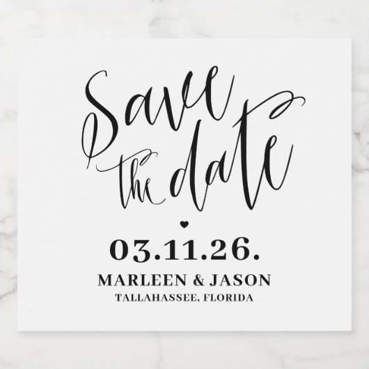 Script Sla de datum op het etiket van mousserende (Enkel label)