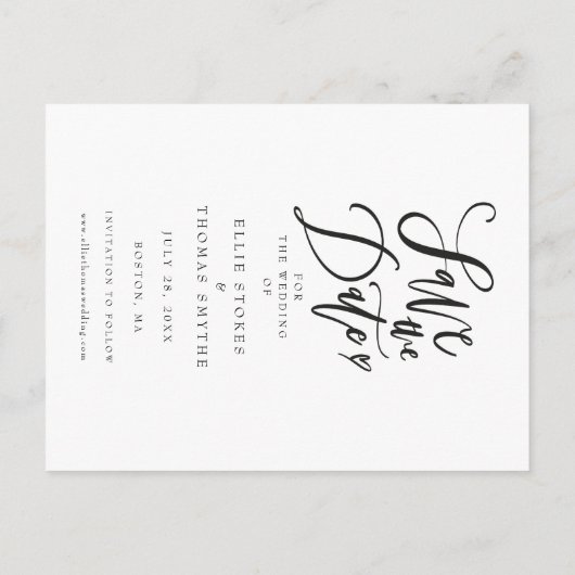 Script Sla de datum op Moderne eenvoudige foto Aankondigingskaart (Achterkant)