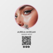Script Sociaal Icoon QR Code Foto Make-up Artiest Raamsticker (Vel)