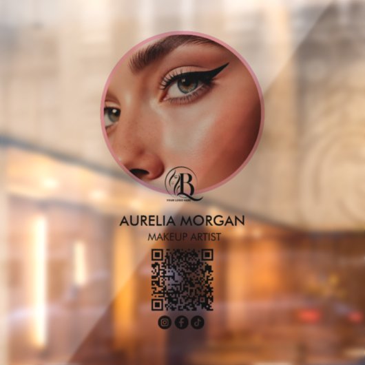 Script Sociaal Icoon QR Code Foto Make-up Artiest Raamsticker (Vel 2)