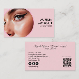 Script Sociaal Icoon QR Code Foto Make-up Artiest Visitekaartje