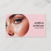 Script Sociaal Icoon QR Code Foto Make-up Artiest Visitekaartje (Voorkant)