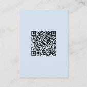 Script Soft Blue Wedding Website Details QR Modern Informatiekaartje (Achterkant)