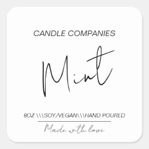 Script Soy Vegan Candle Maker Business Vierkante Sticker