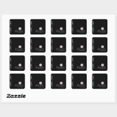 Script Soy Vegan Kaarsenmaker Zwart Logo Vierkante Sticker (Vel)