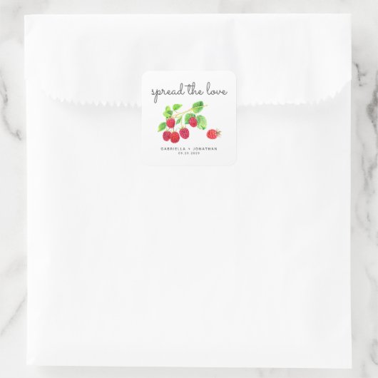 Script Spread The Love Raspberry Jam Favor Sticker (Tas)