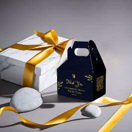 script stijlvolle elegante Favor Box met donkerbla Bedankdoosjes