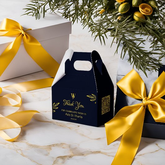 script stijlvolle elegante Favor Box met donkerbla Bedankdoosjes