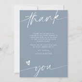Script Stof Blauw Baby Shower Bedankkaart Kaart (Voorkant)