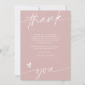 Script Stof Roze Baby Shower Bedankkaart Kaart (Voorkant)