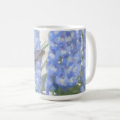 script - Sunflower Blue Floral Butterfly Koffiemok (Voorkant rechts)