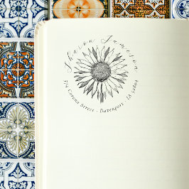  Script Sunflower Custom Return-adres Rubberstempel