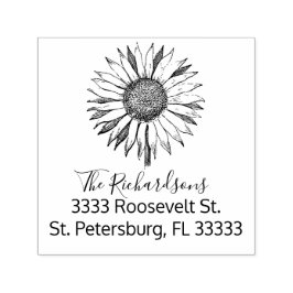 Script Sunflower gepersonaliseerd retouradres Zelfinktende Stempel