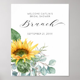Script Sunflower Vrijgezellenfeest Brunch Welkom Poster