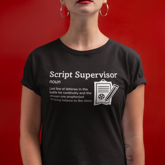 Script Supervisor Definitie Dark Mode - Film Crew T-shirt