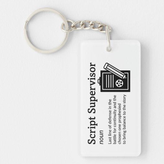 Script Supervisor Definitie - Film Crew Sleutelhanger (Voorkant)