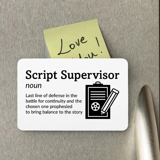 Script Supervisor Definitieset Life 4" x 6" Flex Magneet