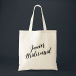 Script-Tas | Junior Bridesmaid Tote Bag<br><div class="desc">Junior Bridesmaid canvas tas.</div>