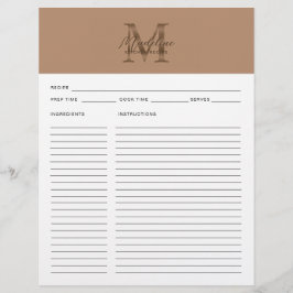 Script Taupe Metallic Goud Monogram Recept