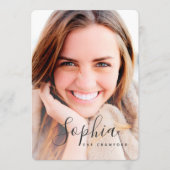 Script tekst foto afstudeer uitnodiging (Voorkant)