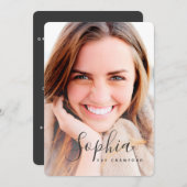 Script tekst foto afstudeer uitnodiging (Voorkant / Achterkant)