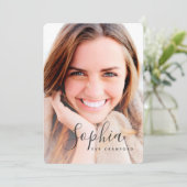 Script tekst foto afstudeer uitnodiging (Staand voorkant)