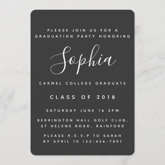 Script tekst foto afstudeer uitnodiging (Achterkant)