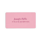 Script Tekst Modern Elegant Roze Eenvoudige Sjablo Etiket (Voorkant)