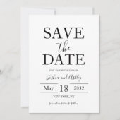 Script Tekst Zwart-wit Elegante bruiloft Save The Date (Voorkant)