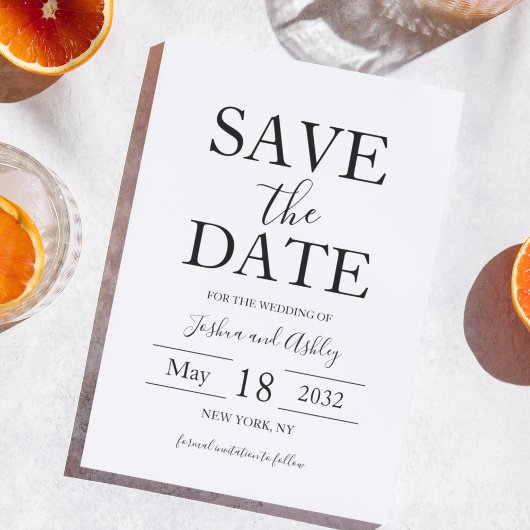 Script Tekst Zwart-wit Elegante bruiloft Save The Date