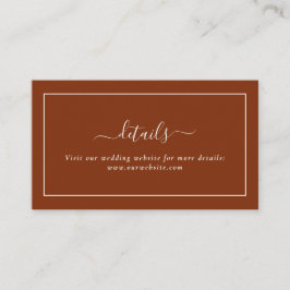 Script Terracotta Bruiloft Details Behuizing Kaart