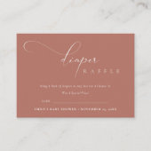 Script Terracotta Rust Diaper Baby shower Informatiekaartje (Voorkant)