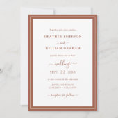 Script Terracotta Wedding Invitation Kaart (Voorkant)