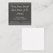Script Text Attorney Business Card Vierkante Visitekaartje (Voorkant / Achterkant)