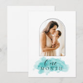 Script Text Baby Boy Maandelijkse mijlestone-kaart Kaart (Voorkant / Achterkant)