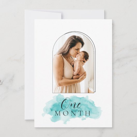 Script Text Baby Boy Maandelijkse mijlestone-kaart Kaart (Voorkant)