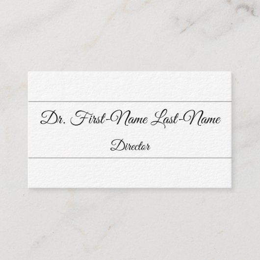 Script Text Director Profile Card Visitekaartje (Voorkant)