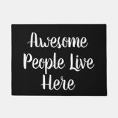 Script Text "Geweldige mensen hier" Grappig Deurmat (Voorkant)