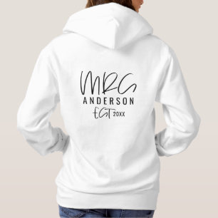 Script text mrs typografie bruiloft gift hoodie