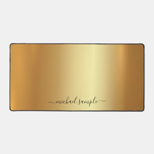 Script Text or Name Elegant Gold Modern Minimalist Bureaumat (Voorkant)
