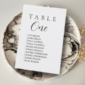 Script Text Table Number Seating Chart Kaart