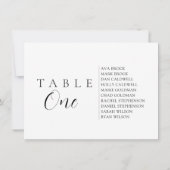 Script Text Table Number Seating Chart Kaart (Achterkant)