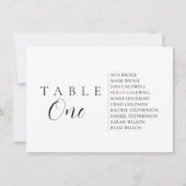Script Text Table Number Seating Chart Kaart (Voorkant)