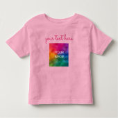 Script Text Upload foto Creëer Uw eigen roze Baby Kinder Shirts (Voorkant)