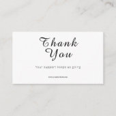 Script Thank You Card Discount Review Your Support Visitekaartje (Voorkant)