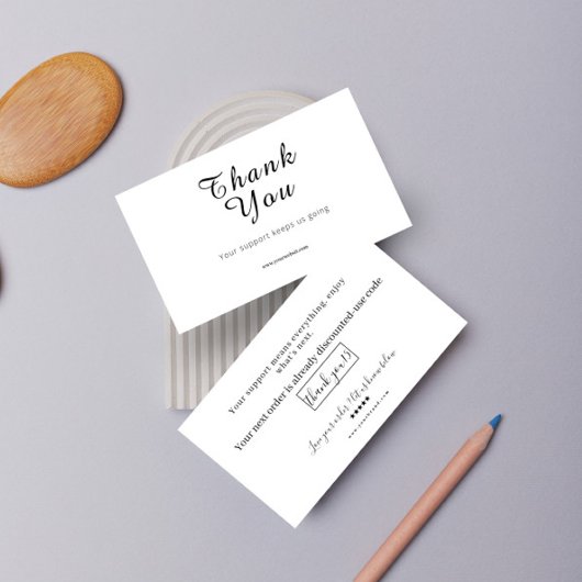 Script Thank You Card Discount Review Your Support Visitekaartje