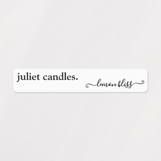 Script Thin Candle Tamper-Proof Seal Label (Design 1)