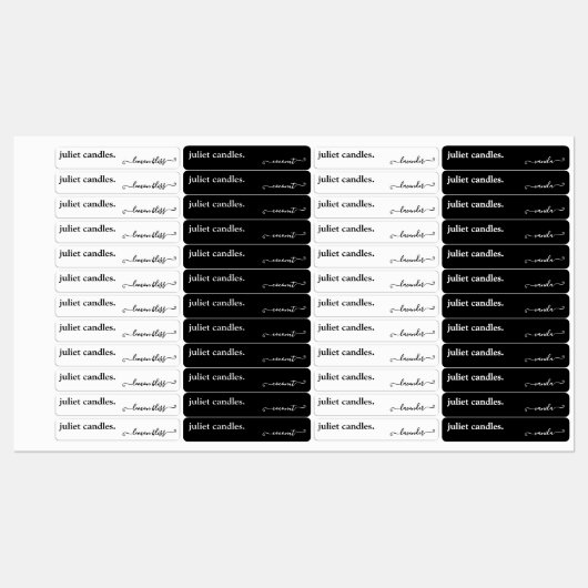 Script Thin Candle Tamper-Proof Seal Label (Vel)