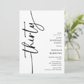 Script Thirty' 30th Birthday Kaart (Staand voorkant)